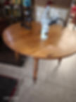 table ronde 2 abattants plateau en orme diametre 115 cm