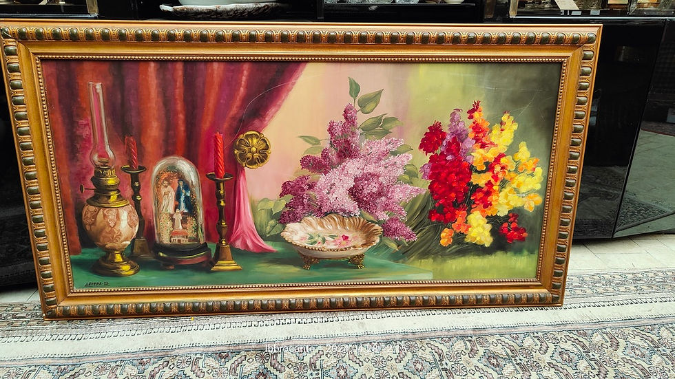 Thumbnail: grand tableau bouquet globe de mariee taille 143 x 78 cm