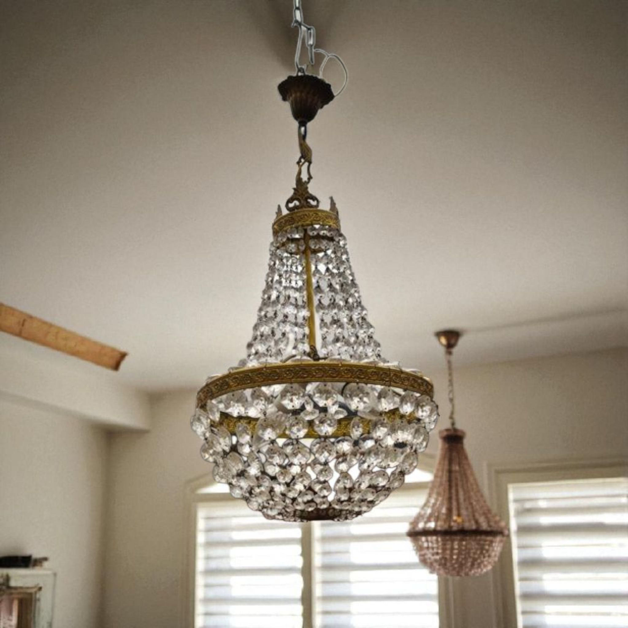 suspension en cristal type mongolfiere