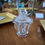 Miniature : moutardier en cristal estampille baccarat avec cuillere