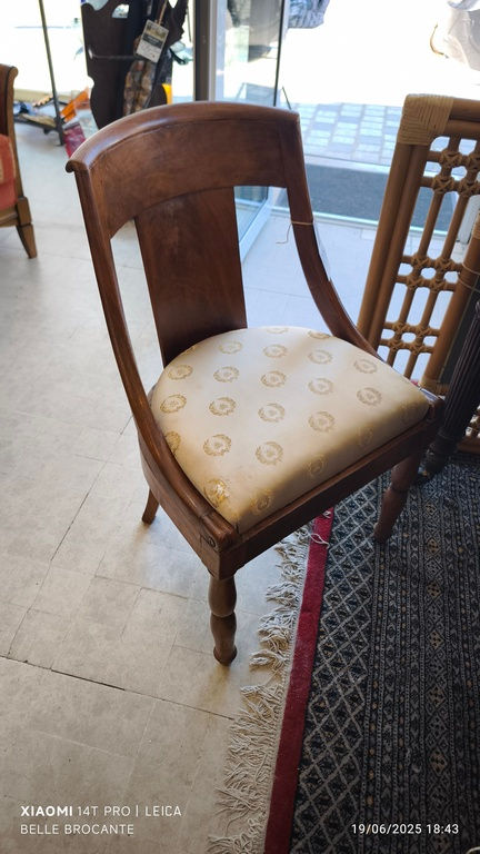 Miniatura: chaise gondole XIX em bois fruitier type empire