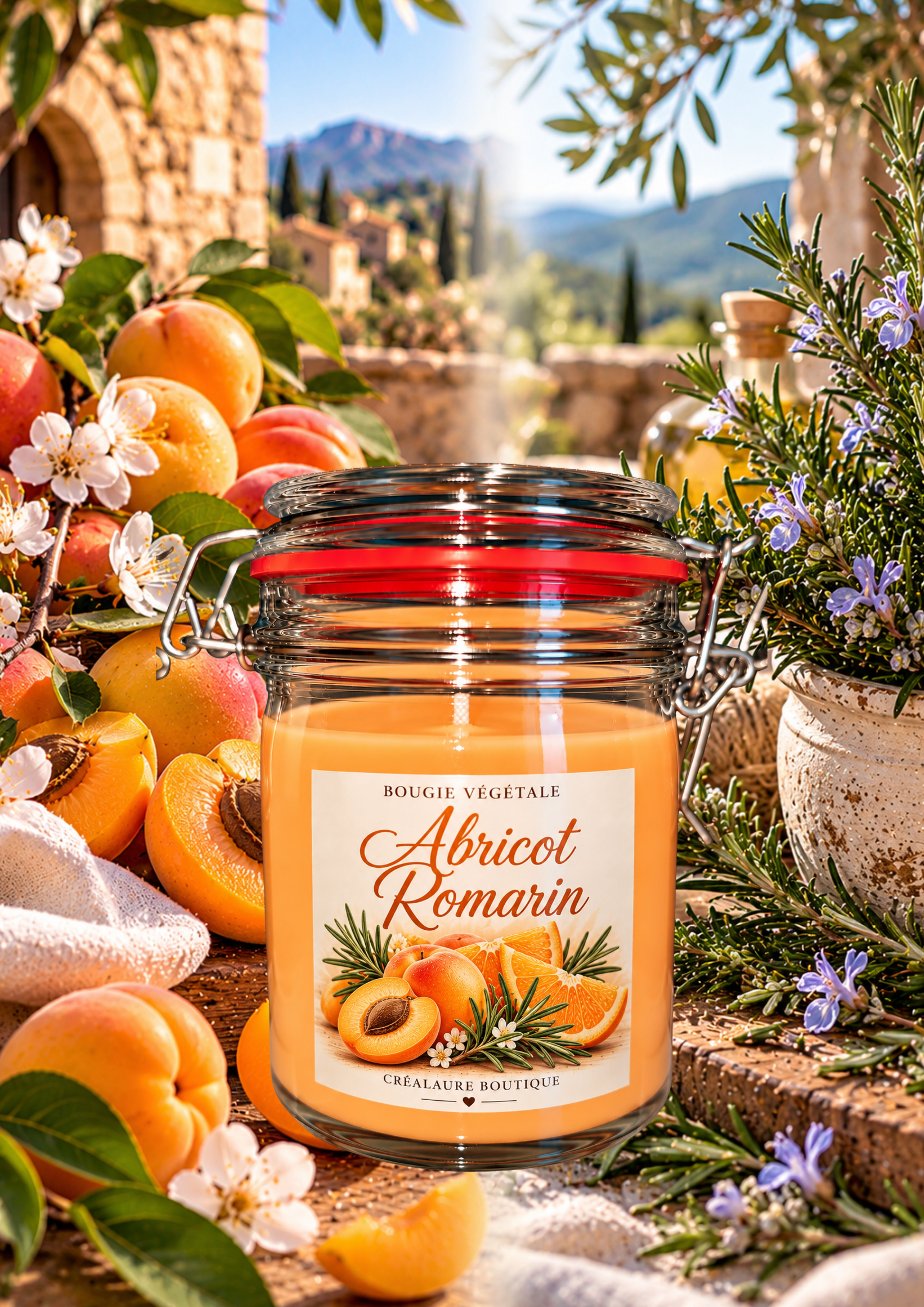 Bougie Abricot/ Romarin