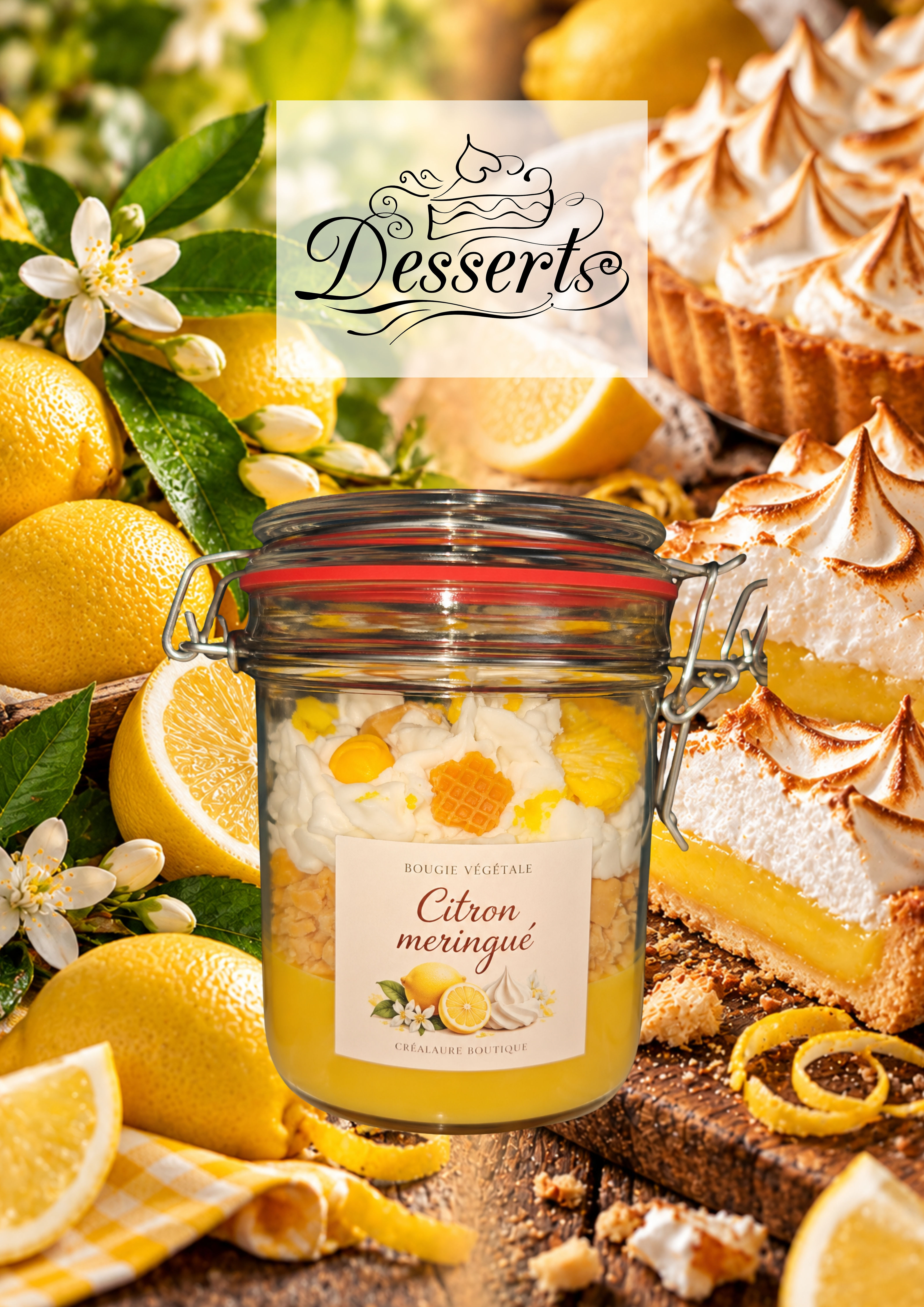 Bougie Dessert Citron Meringué