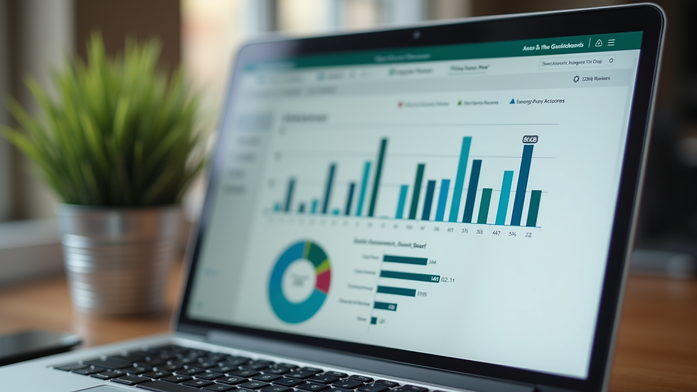 Close-up view of a laptop screen showing QuickBooks accounting software dashboard