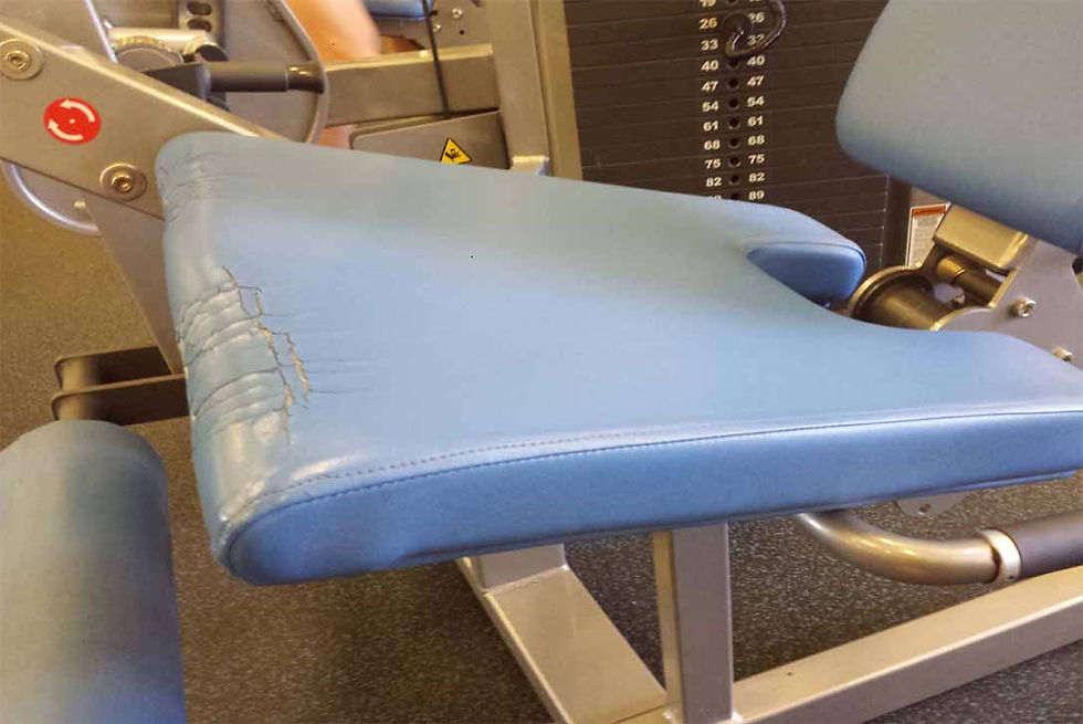 damaged gym pad needs repair