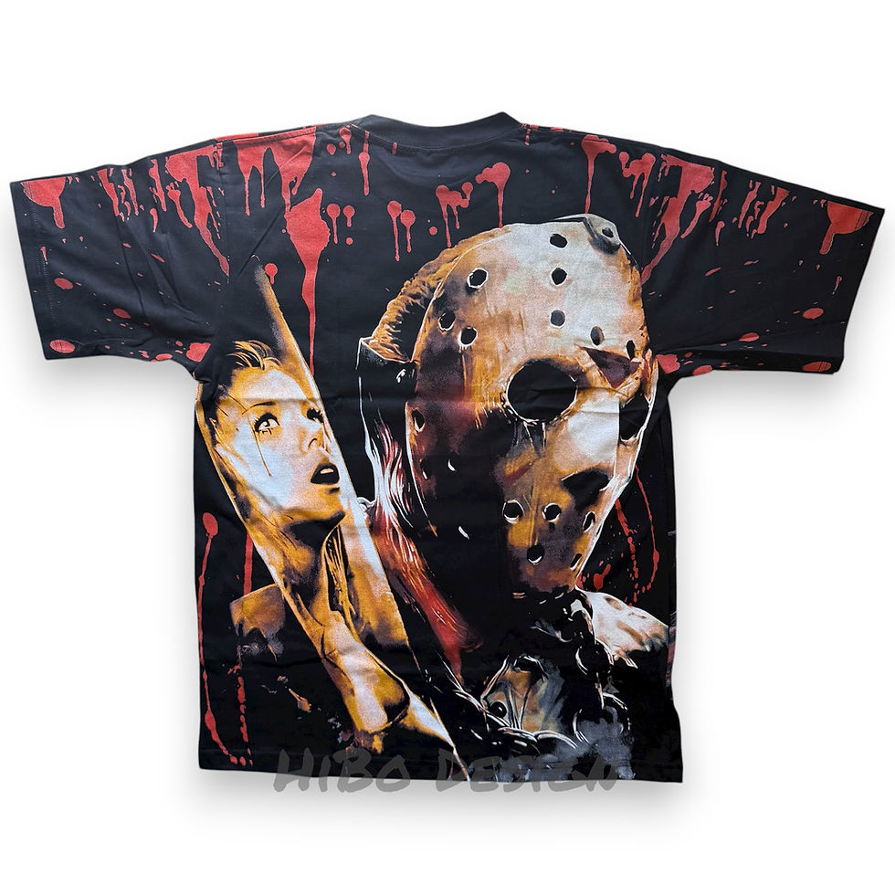 Thumbnail: Jason Mask Blood Splatter All-Over Tee