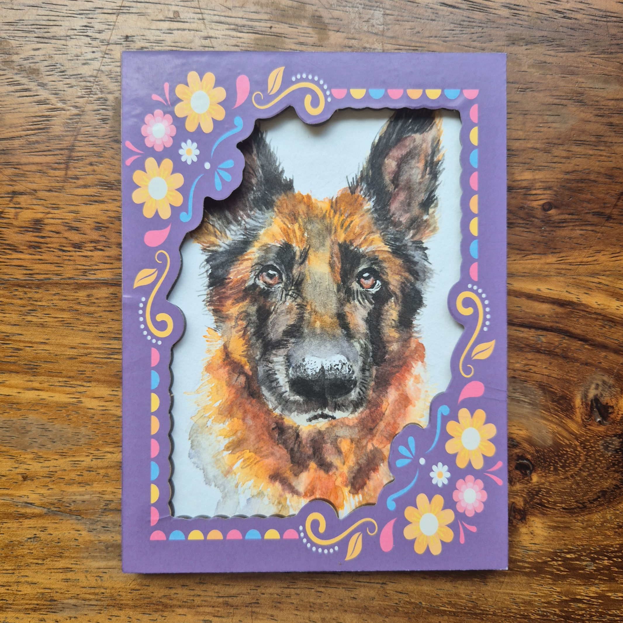 Retrato en acuarela XS – (Con Marco Día de Muertos)