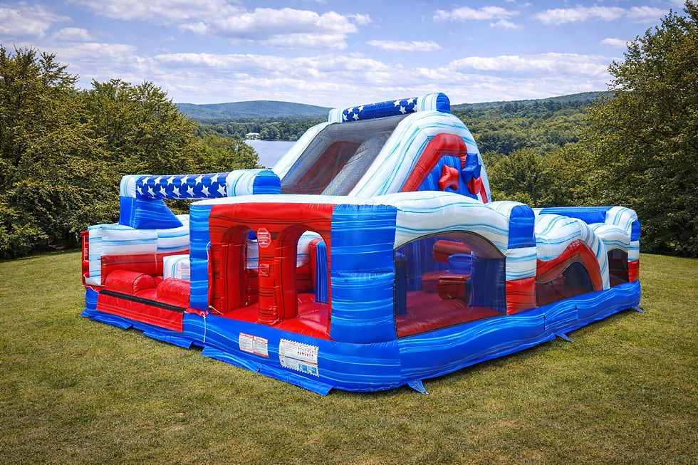 Thumbnail: Inflatable Freedom Run Obstacle Course by Take Flight Jump Houses
