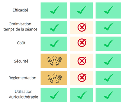 Image de l'ordinateur des dispositifs de Photobiomodulation (PBM) pour l'Acupuncture du type RedPoint 8 lors d'une séance pendant les vacances