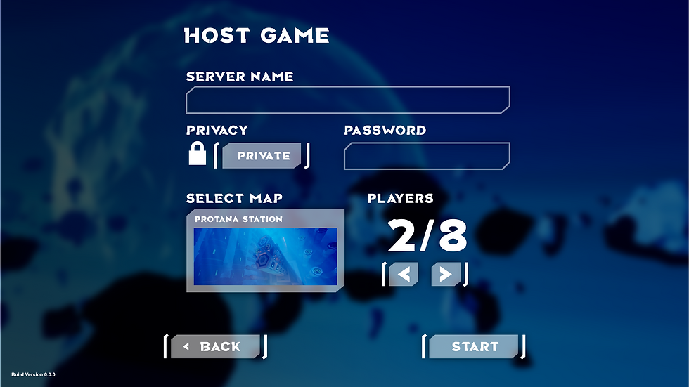 "Hosting Game Server" Mockup