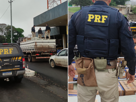 PRF apreende caminhão carregado com perfumes e cosméticos importados ilegalmente em São Borja