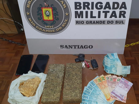 BM prende dois e apreende mais de 1,5KG de drogas em Santiago