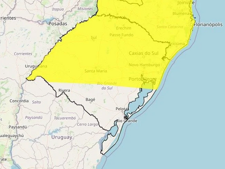 RS tem novo alerta de tempestade e granizo para a metade norte