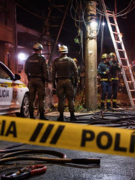 Tentativa de furto de fios termina com homem morto eletrocutado no Centro de Santa Maria