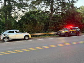 Saída de pista seguida de capotamento é registrada na BR-287, em Jaguari