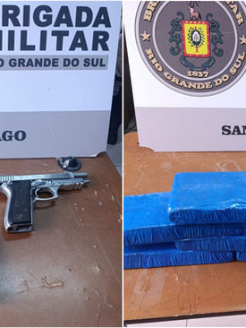 Rocam desarticula ações criminosas e apreende arma de fogo e mais de 3,6 kg de drogas em Santiago