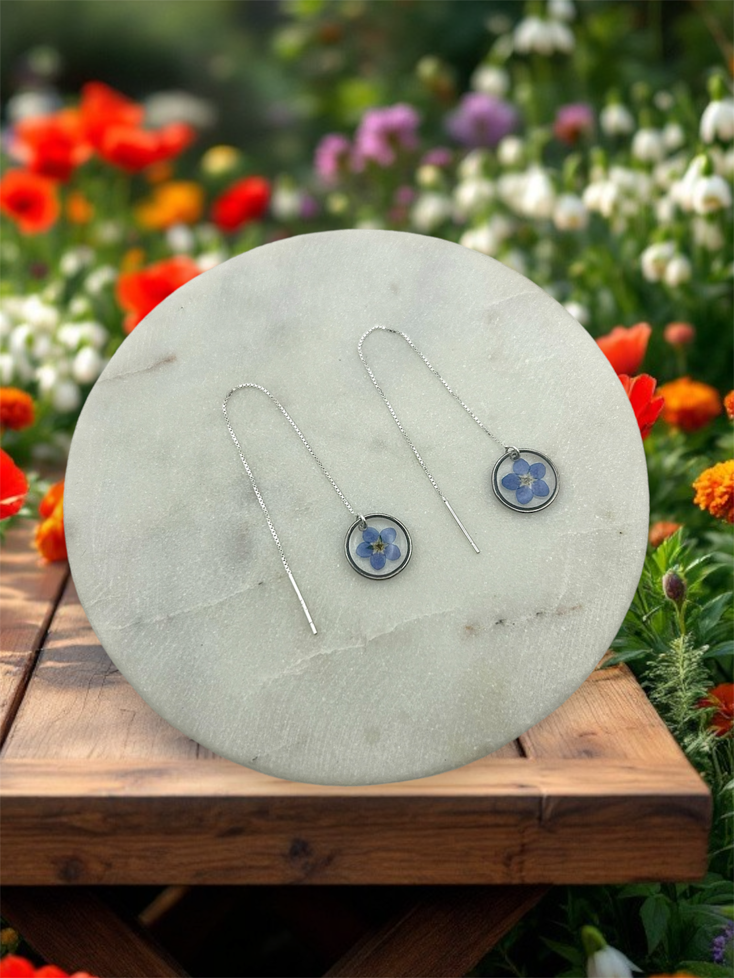 Forget Me Not Chain Earring