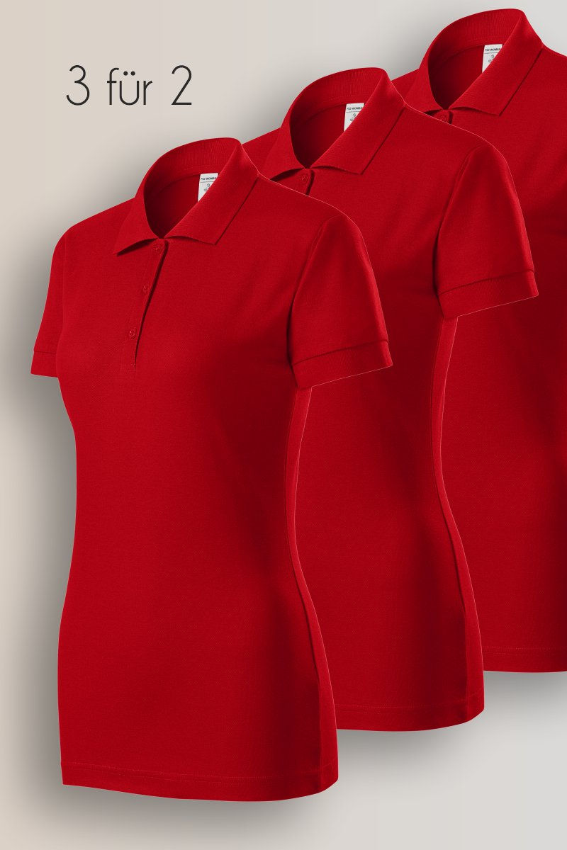 Miniaturbild: 3er-Pack Pique Poloshirt für Damen | Langlebig | in 7 Farbtöne