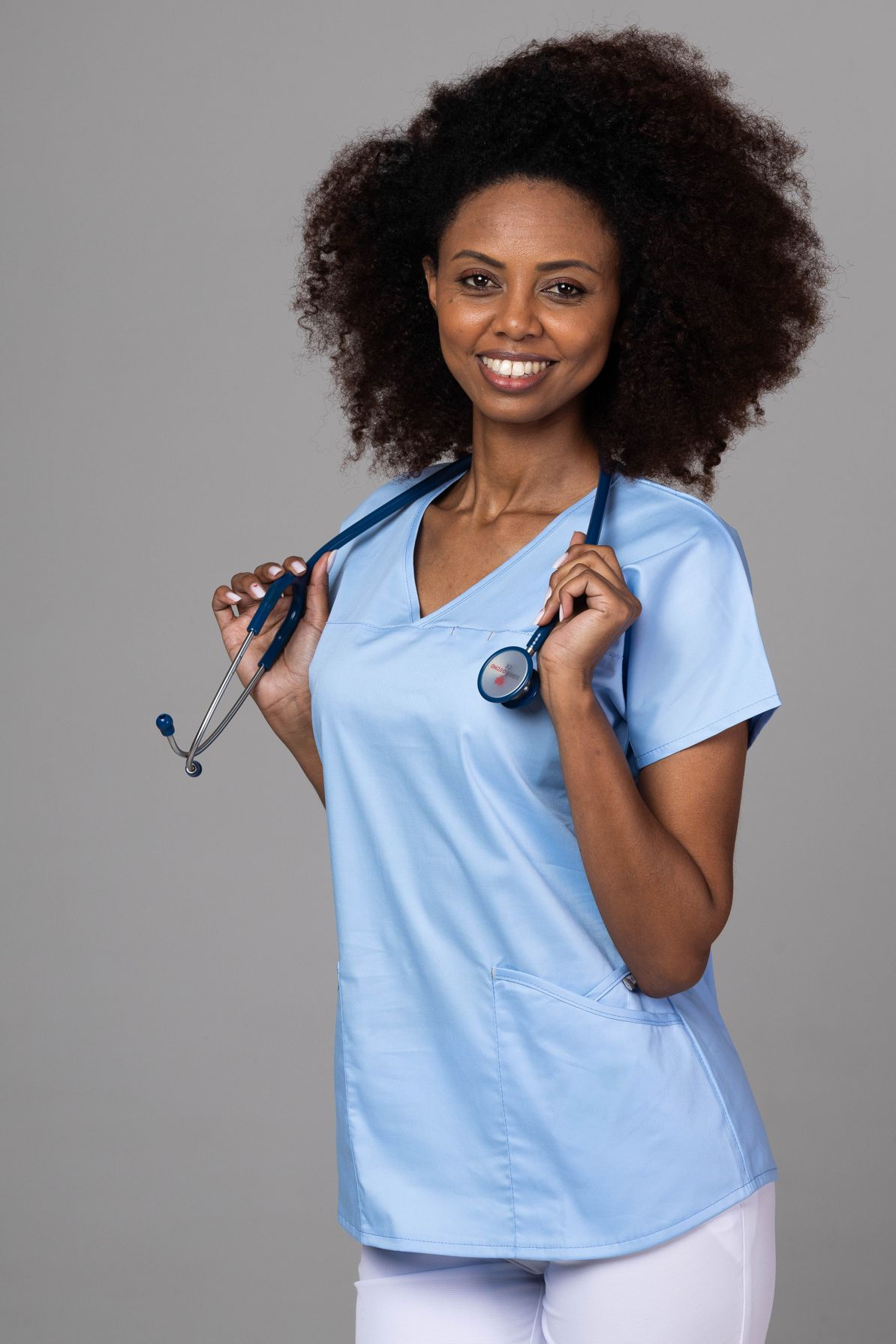 Scrub Top AMBRA | Kasack Active Cotton Stretch | 40°/60°C | Azure