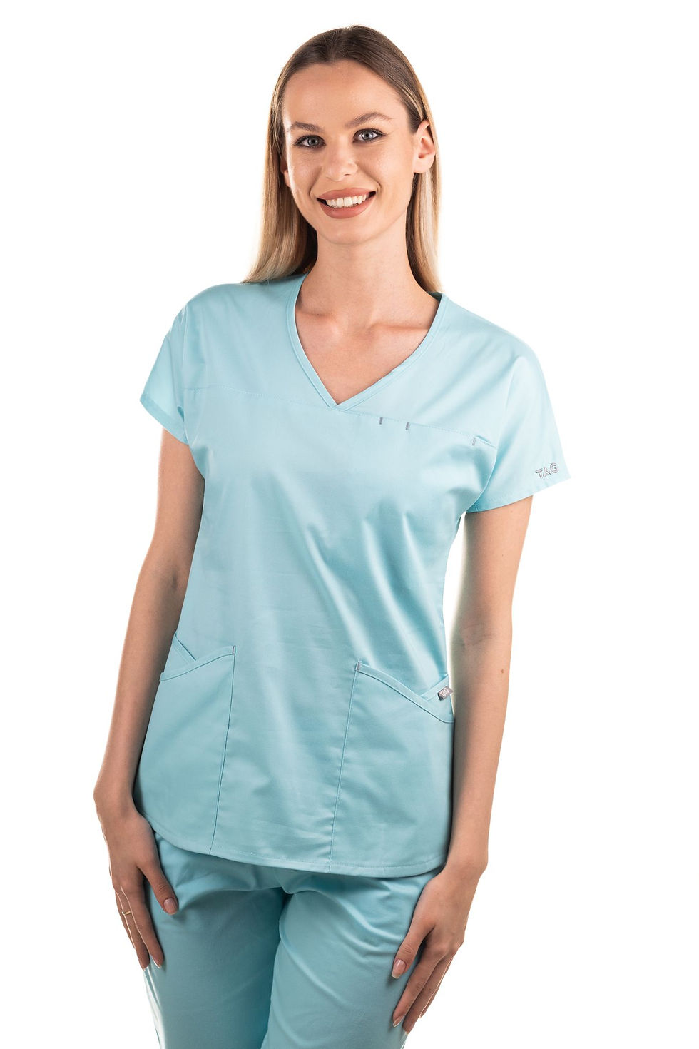 Miniaturbild: Scrub Top AMBRA | Kasack Active Cotton Stretch | 40°/60°C | Grünton
