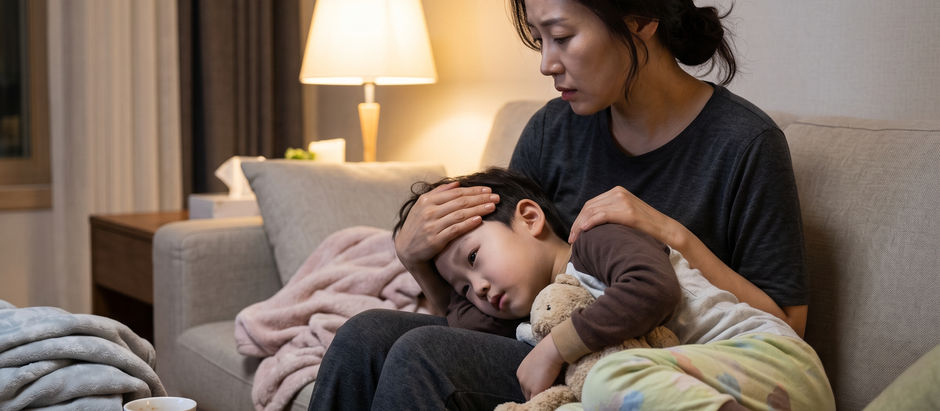 Q: 5세 아이가 장염 진단 후 호전되었다가 다시 미열과 복통이 있습니다. 변비도 있는데 응급실에 가야 할까요?