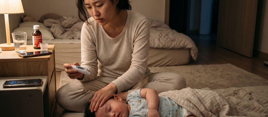Q: 208일(7개월) 아기 열이 다시 38.5도인데, 미온수 마사지를 해줄까요? 아니면 해열제 교차 복용을 해야 할까요?