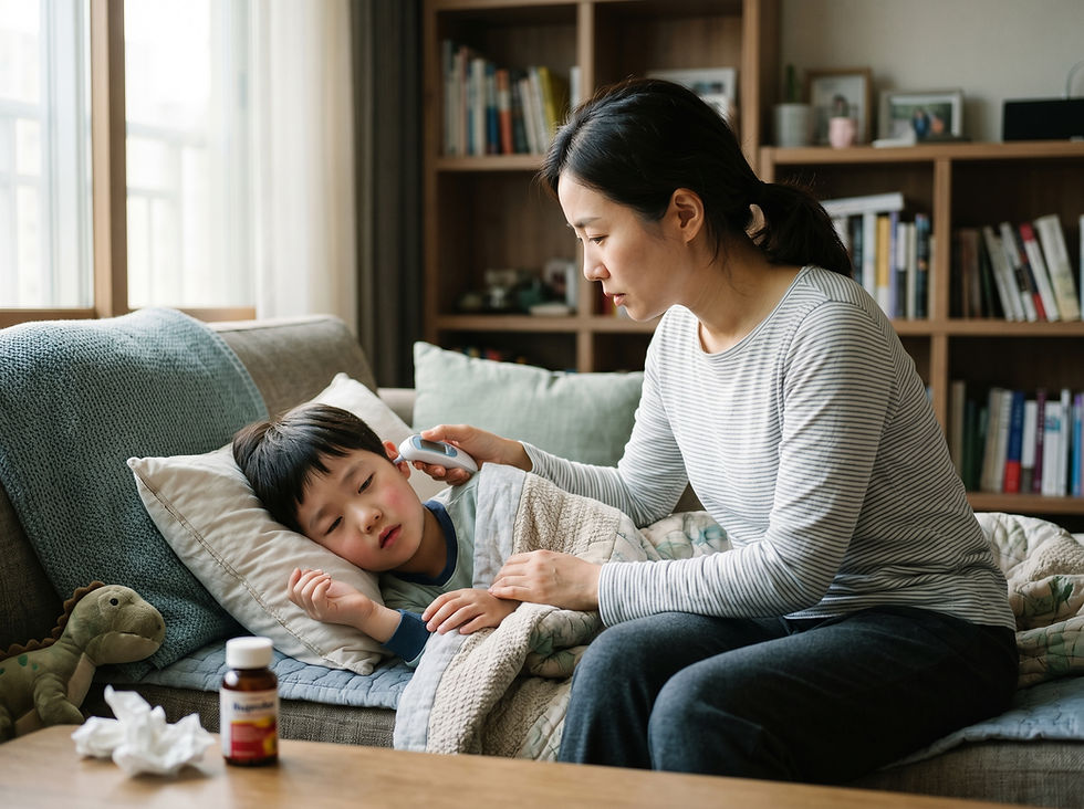 Q: 7세 아이 고열 지속되는데 독감 재검사 해야 할까요? (초기 검사 음성)