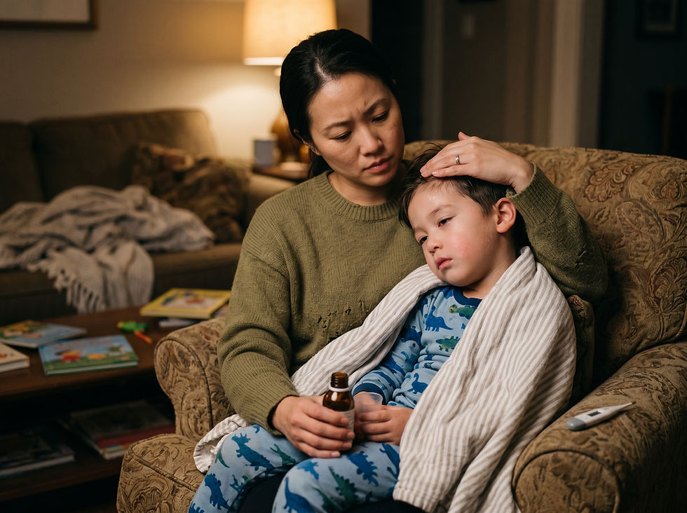 Q: My 6-year-old has had a mild fever (38.3°C) and severe cough for 3 days. Could it be the flu?
