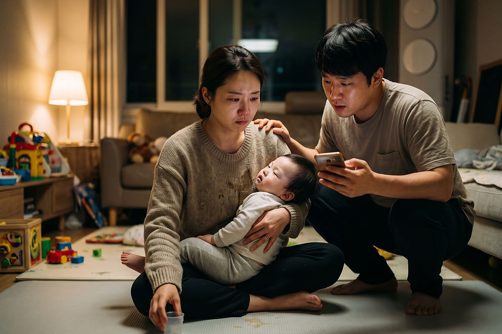 의사 답변 일러스트: 14개월 아기가 기관지염 약(항생제 포함)을 먹고 15분 정도 지나서 토했어요. 약을 다시 먹여야 할까요?