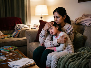 Q: My child with asthma has a prolonged mild fever after a pneumonia diagnosis. The X-ray is improving, but the temperature fluctuates. Is this normal recovery?