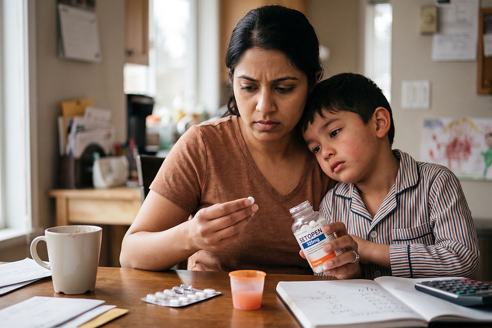 Illustration for the question: Can I give my 21.5kg child additional acetaminophen suspension if the prescribed dose is too…