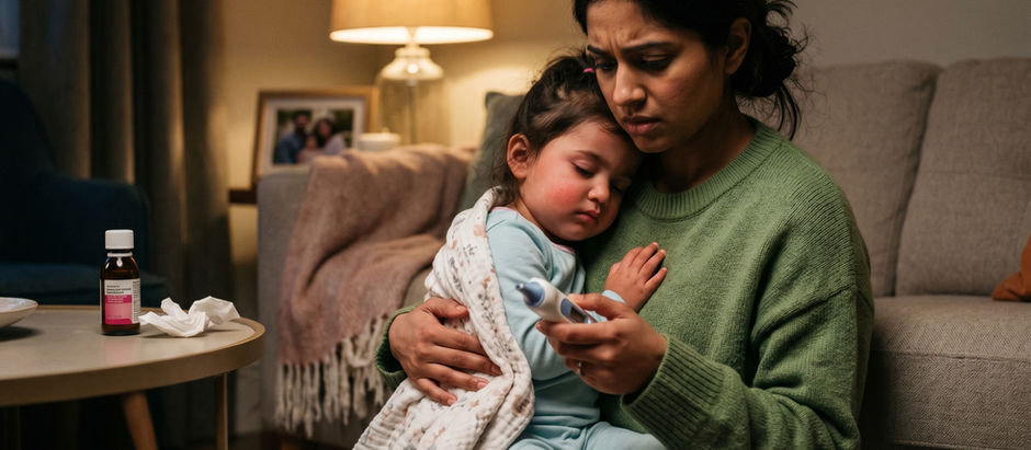 Q: My toddler's fever spiked to 39°C after taking acetaminophen, and her hands and feet are cold. Should we go to the ER for an injection?