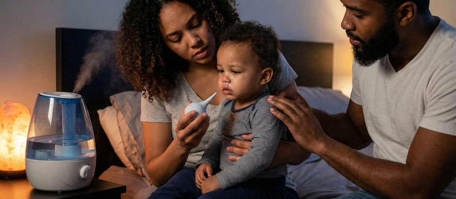 Q: How can I help my child sleep better with a runny nose? He's taking medicine but still struggling.