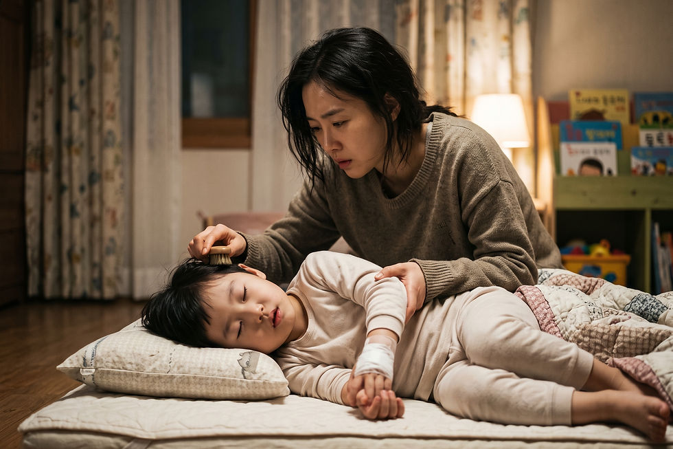 질문 일러스트: 입원 중인 아이가 호흡기 바이러스 검사와 피검사를 여러 번 하는데 원래 이런 건가요?