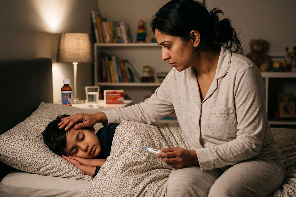 Illustration for the question: I accidentally gave my 22kg child a double dose of fever reducers twice. Do I need to get a b…