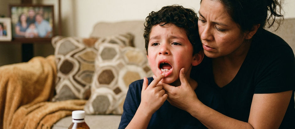P: Dolor de muelas por erupción de diente permanente: ¿Puedo darle jarabe de dexibuprofeno a mi hijo de 7 años (21 kg) y cuál es la dosis?