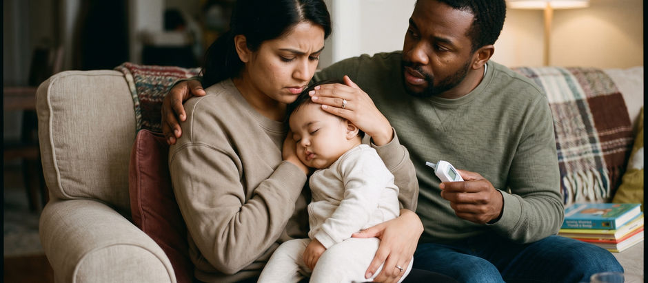 Q: My 6-month-old has a 38.6°C fever after vaccinations. Should we go to the hospital if the fever reducer doesn't work?