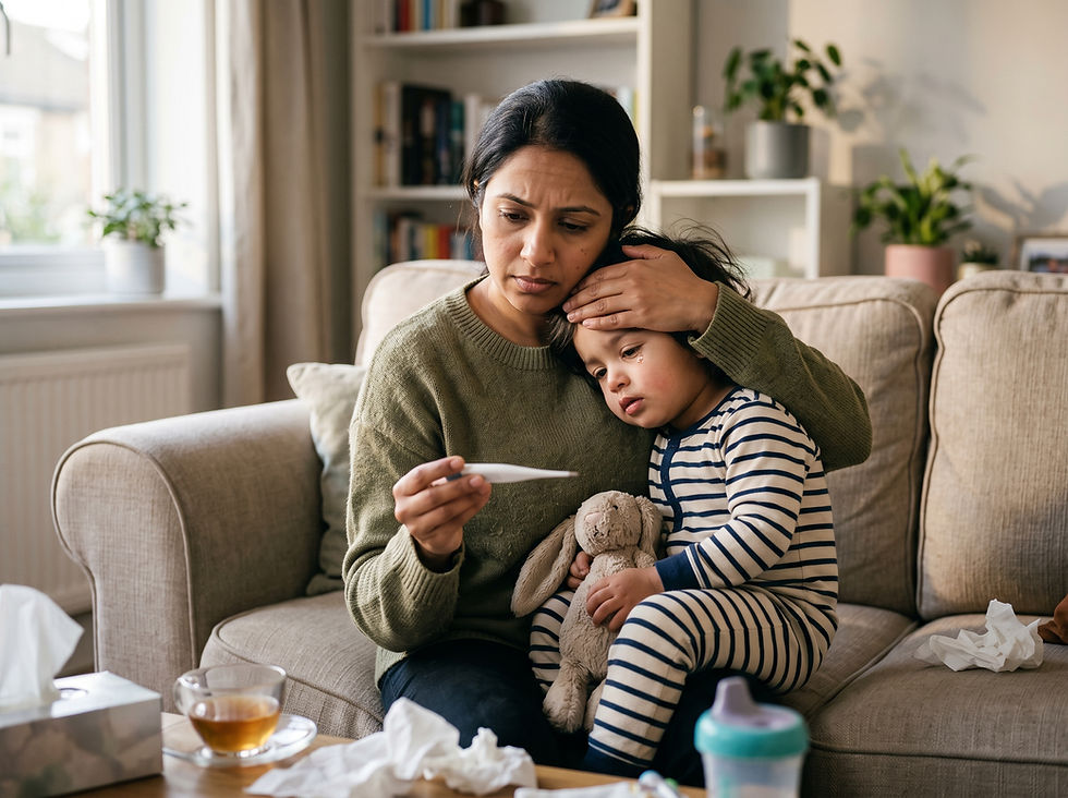 Q: My child has a persistent low-grade fever (37.8°C) and cold symptoms. Should we return for a flu test tomorrow?