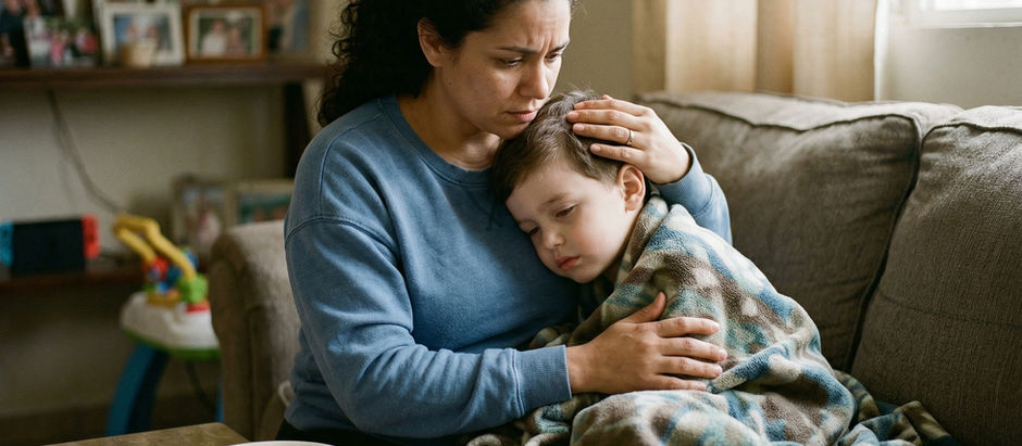 P: Mi hijo de 4 años fue dado de alta por Influenza A, pero tiene poco apetito, exceso de sueño y temperatura fluctuante. ¿Es normal en la recuperación posgripe?