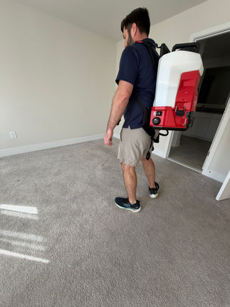 Applying eco-friendly encapsulation solution to
a carpet