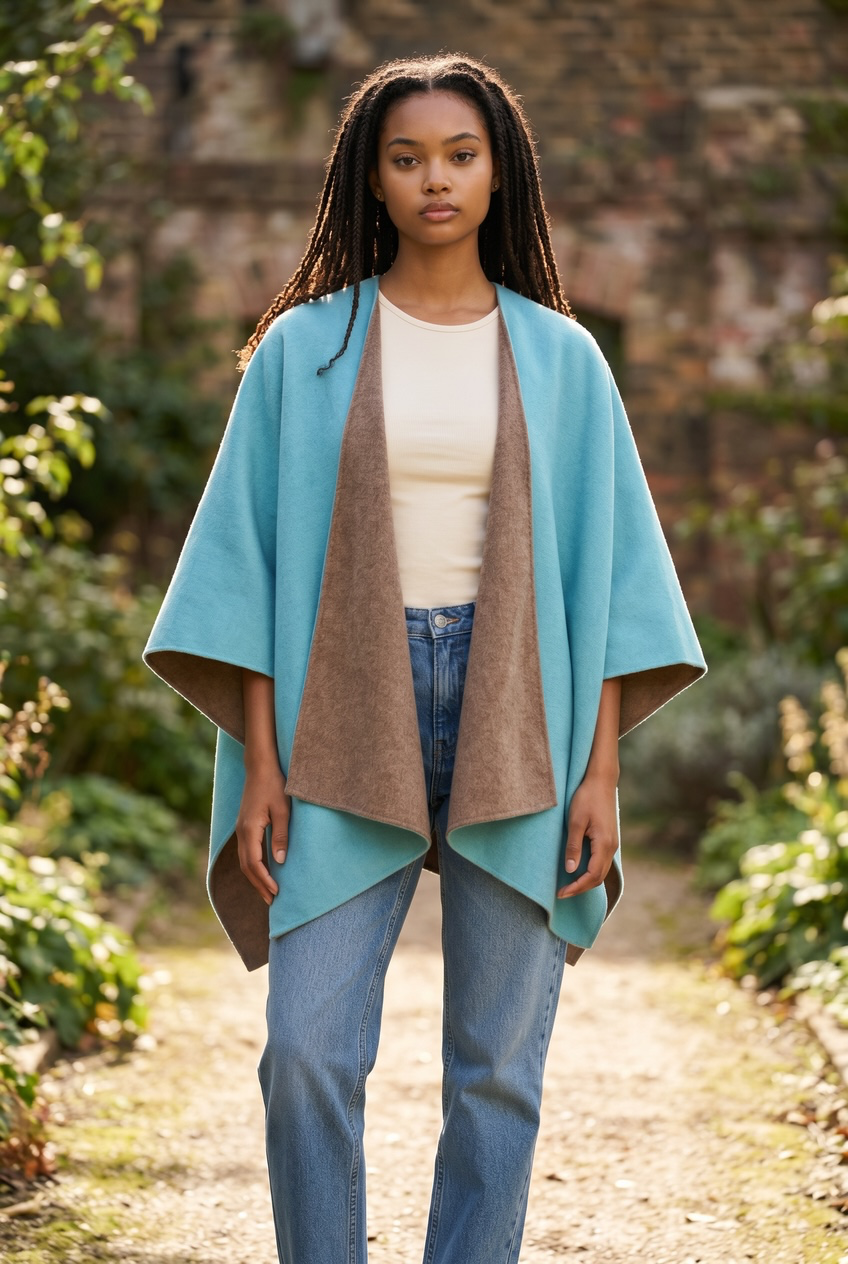 Thumbnail: 100% Premium Baby Alpaca Reversible Cape