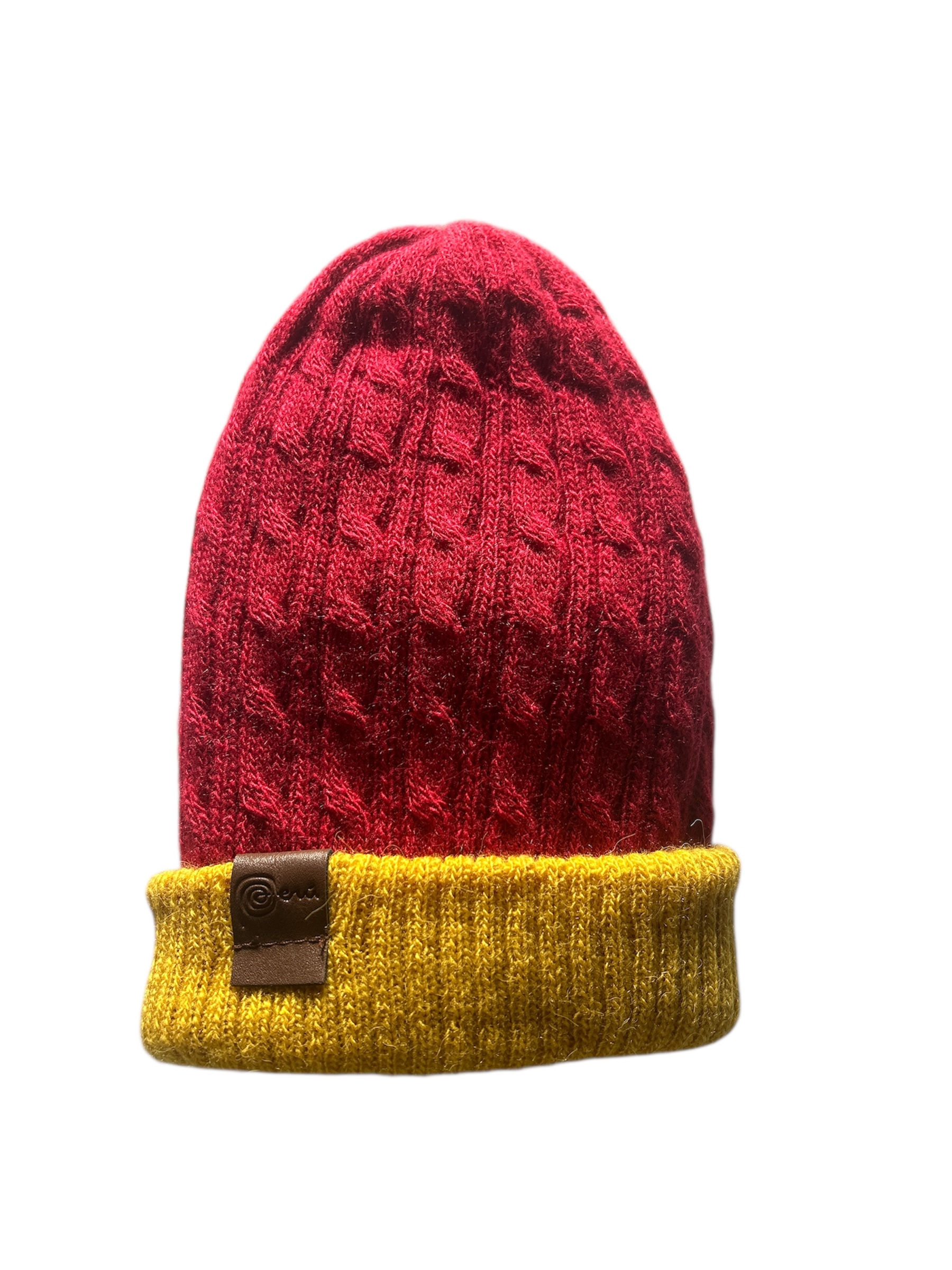 100% Alpaca Reversible Cabled Beanie - Various Colours