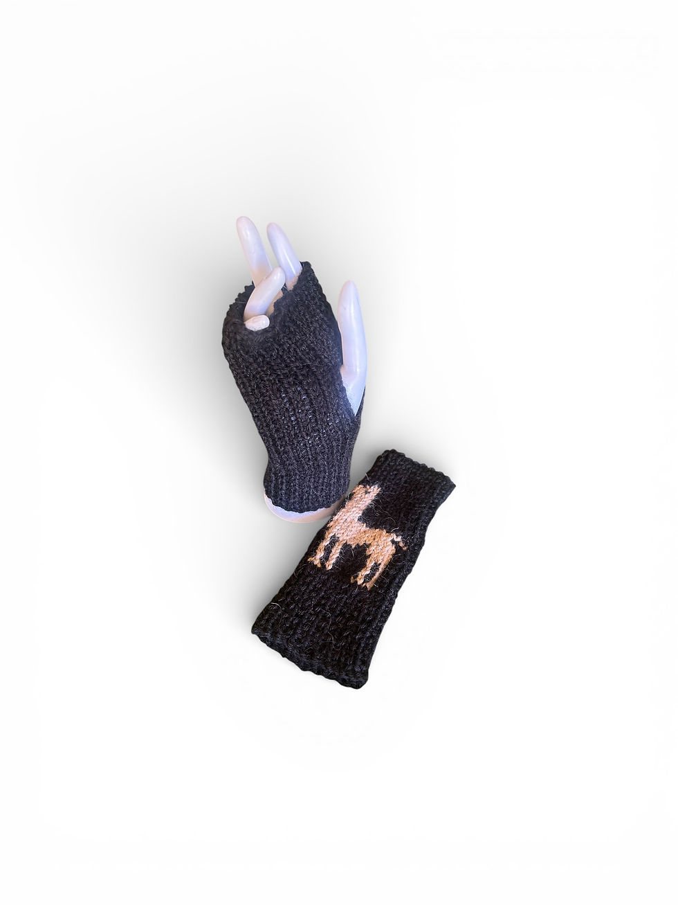 Thumbnail: Hand Knitted Gauntlet - 100% Baby Alpaca - Size Small Adult/Child