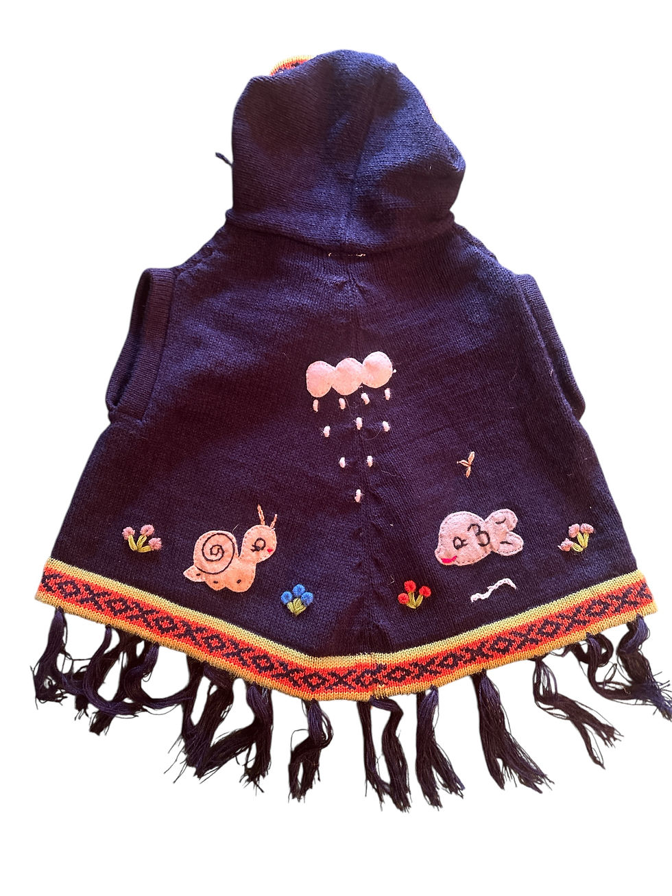 Thumbnail: Children's Peruvian Themed Poncho With Hood