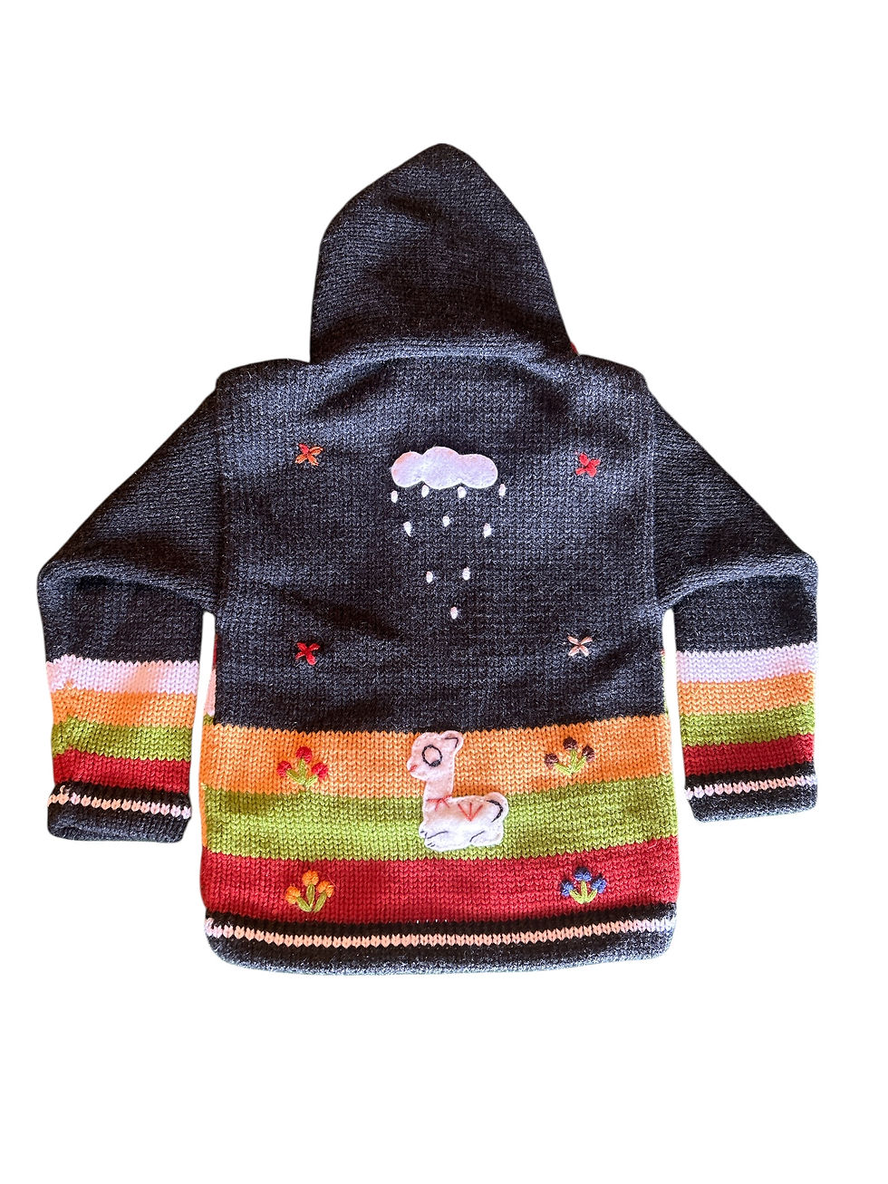 Thumbnail: Children's Peruvian Themed Full Zip Sweater -Shades of Brown - Size 2