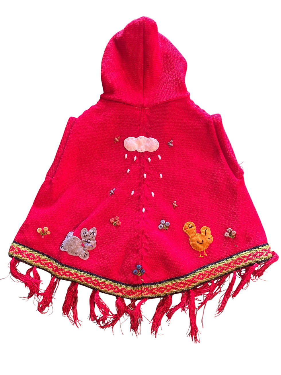 Thumbnail: Children's Peruvian Themed Poncho With Hood