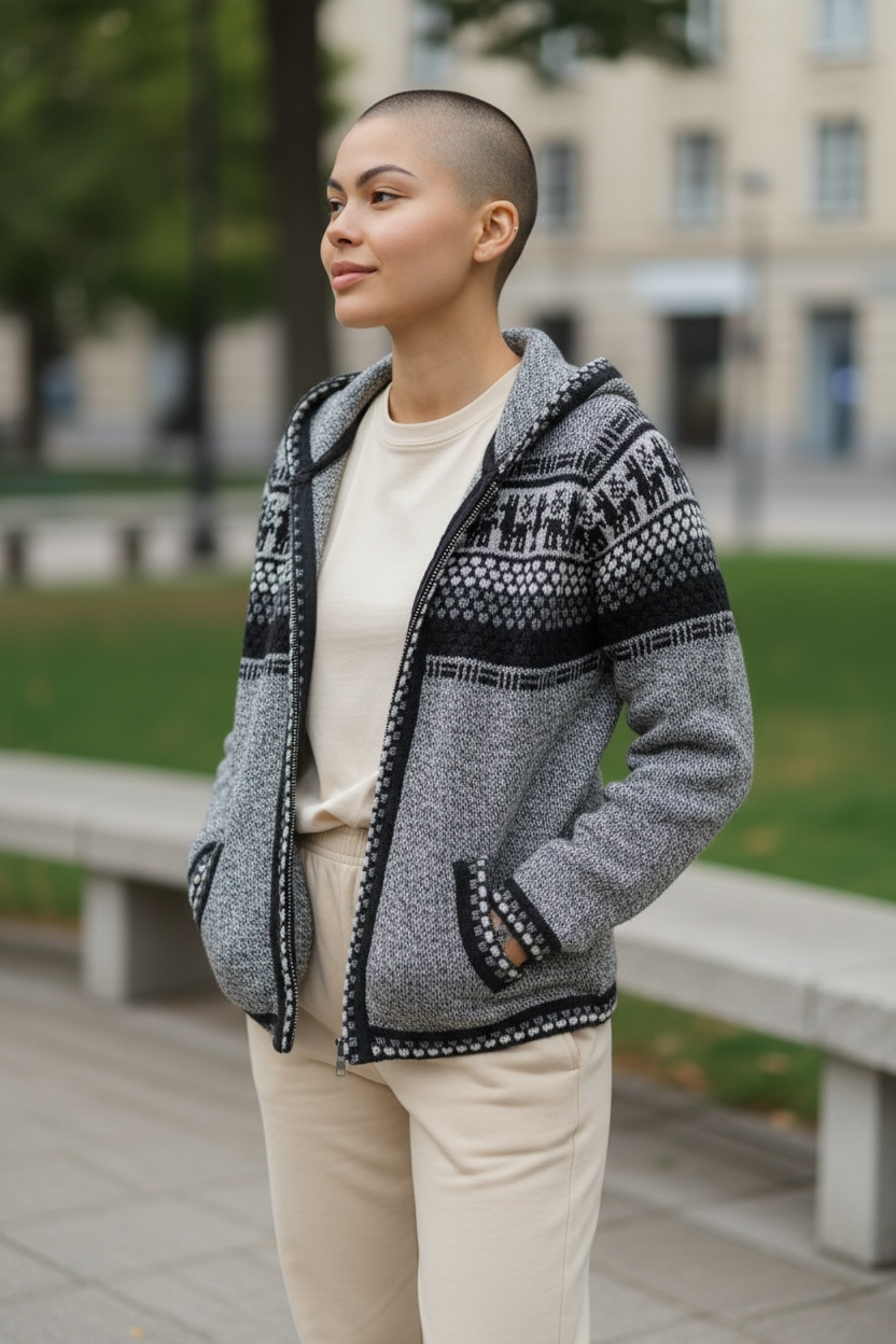 Thumbnail: Peruvian Hooded Knobbly Sweater