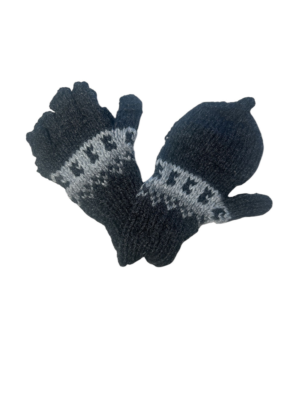 Thumbnail: Child's Alpaca Fingerless Gloves With Hood