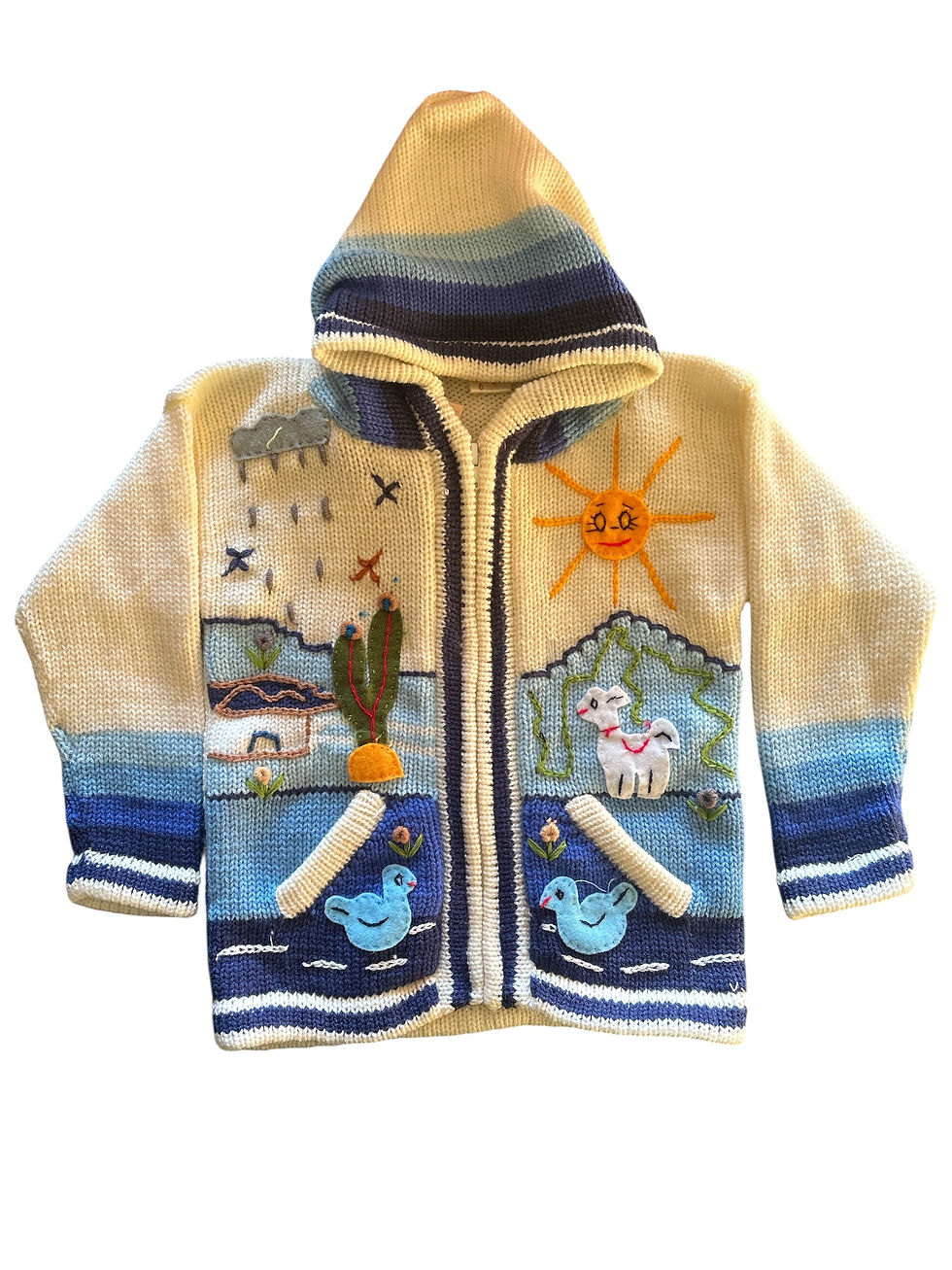 Thumbnail: Children's Peruvian Themed Full Zip Sweater - Mixed Colours Size 6