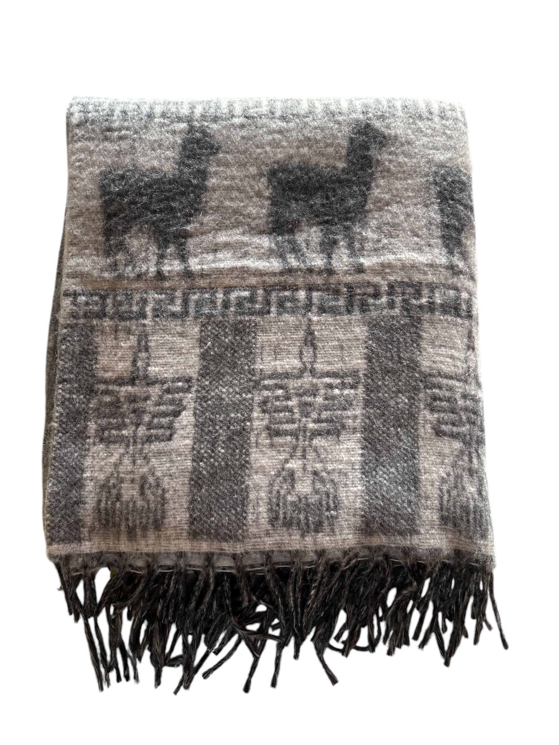 100% Alpaca Brushed Patterned Throw